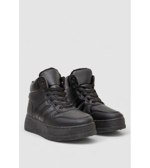 Кроссовки женские зимние на меху, цвет черный, 248RQT12