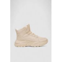 Кроссовки женские зимние на меху, цвет бежевый, 248RDM06