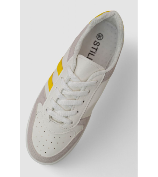 Кеды женские, цвет бело-желтый, 248R147