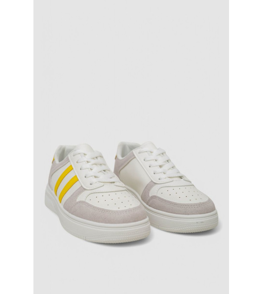 Кеды женские, цвет бело-желтый, 248R147