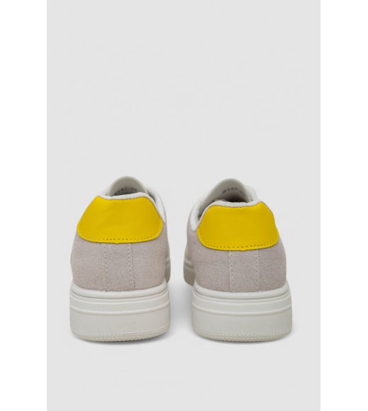 Кеды женские, цвет бело-желтый, 248R147