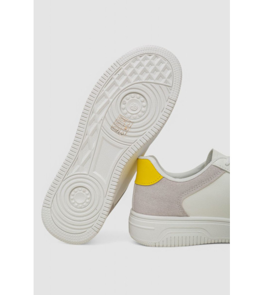 Кеды женские, цвет бело-желтый, 248R147
