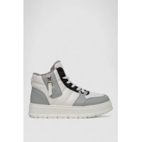 Кроссовки женские зимние на меху, цвет бело-серый, 248RMB06-86-2