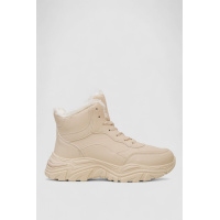 Кроссовки женские зимние на меху, цвет бежевый, 248RDM08