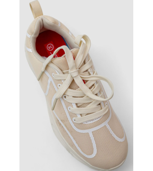 Кроссовки женские текстиль, цвет светло-бежевый, 248RCX418