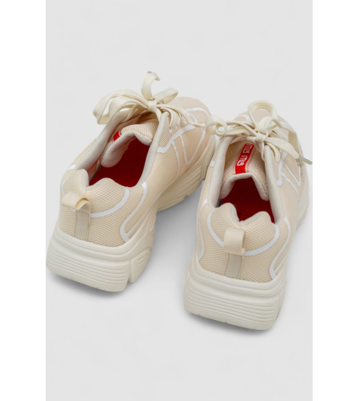 Кроссовки женские текстиль, цвет светло-бежевый, 248RCX418