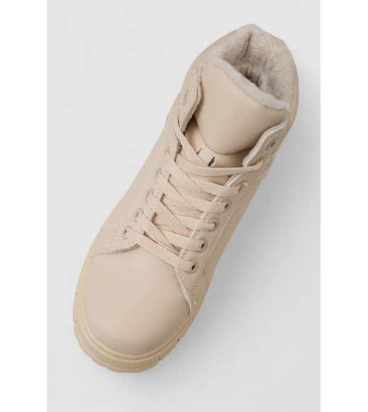 Кроссовки женские зимние на меху, цвет бежевый, 248RMB13