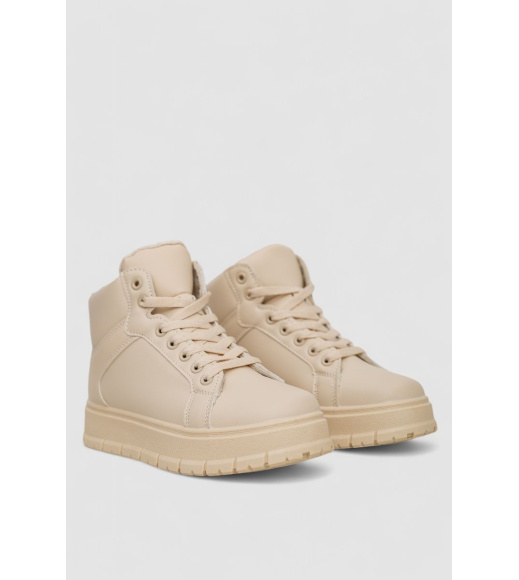 Кроссовки женские зимние на меху, цвет бежевый, 248RMB13