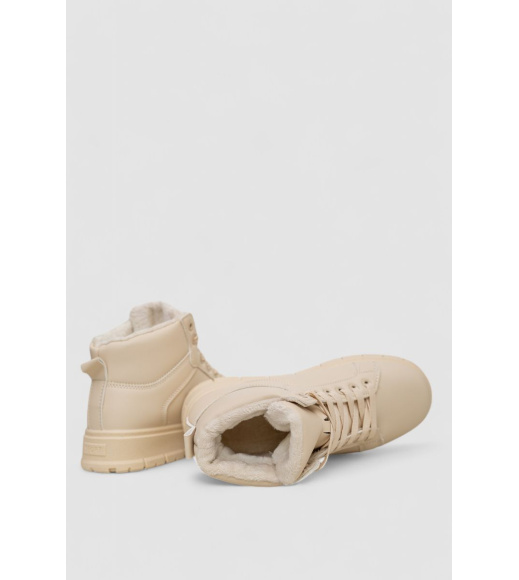 Кроссовки женские зимние на меху, цвет бежевый, 248RMB13