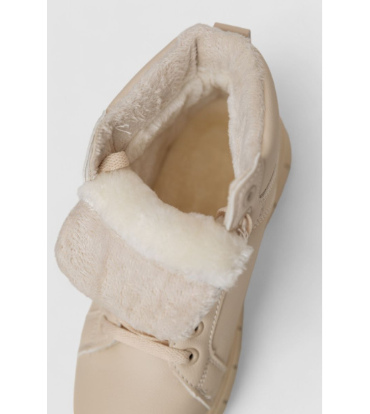 Кроссовки женские зимние на меху, цвет бежевый, 248RMB13