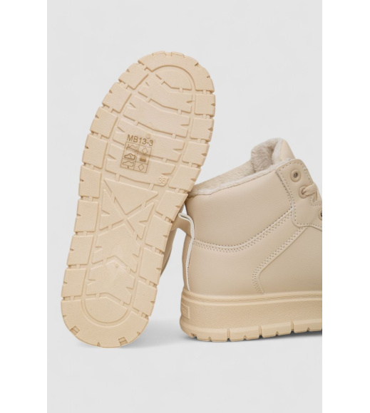 Кроссовки женские зимние на меху, цвет бежевый, 248RMB13