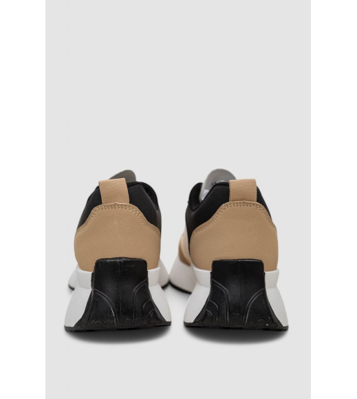 Кроссовки женские, цвет бежево-черный, 248RXM60