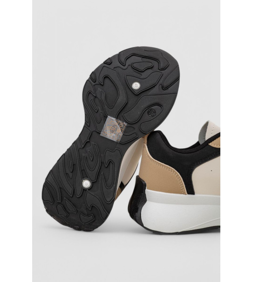 Кроссовки женские, цвет бежево-черный, 248RXM60