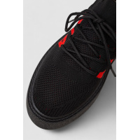 Кроссовки женские текстиль, цвет черно-красный, 243R2023-33