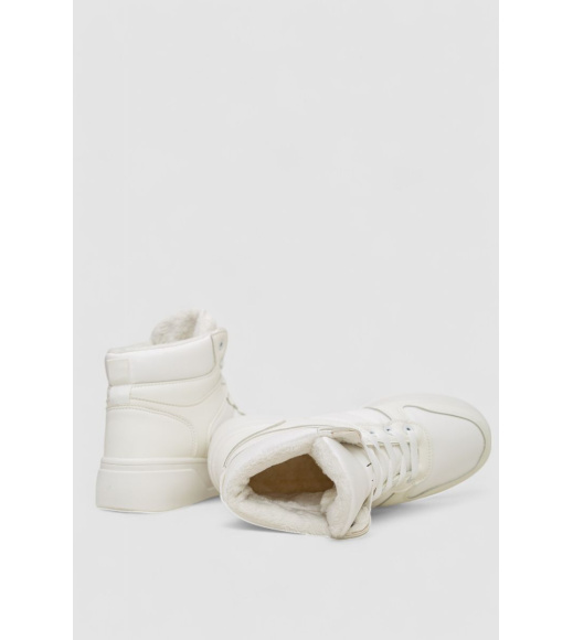 Кроссовки женские зимние на меху, цвет белый, 248RQT12