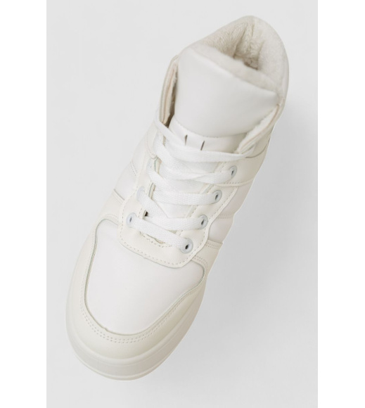 Кроссовки женские зимние на меху, цвет белый, 248RQT12