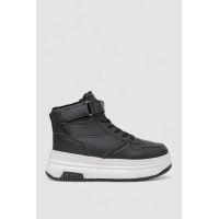 Кроссовки женские зимние на меху, цвет черно-белый, 248RAM04