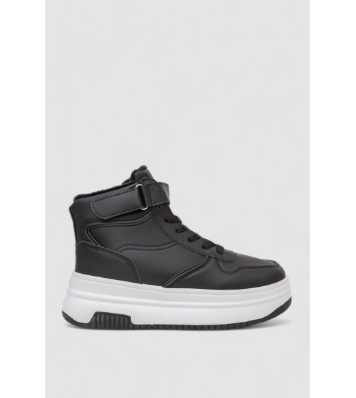 Кроссовки женские зимние на меху, цвет черно-белый, 248RAM04