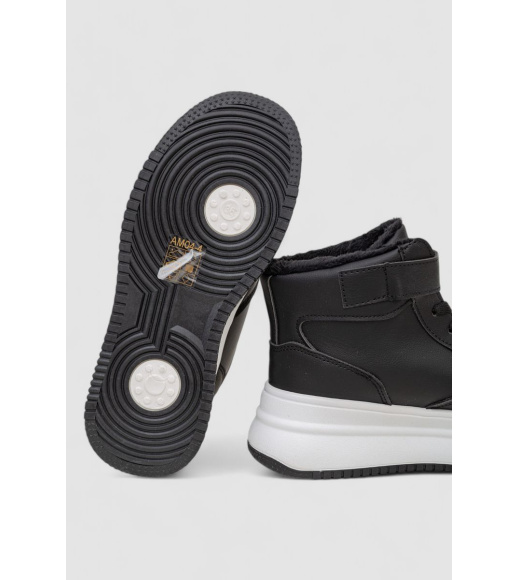 Кроссовки женские зимние на меху, цвет черно-белый, 248RAM04