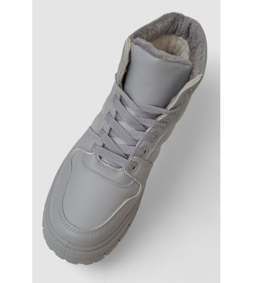 Кроссовки женские зимние на меху, цвет серый, 248RMB03