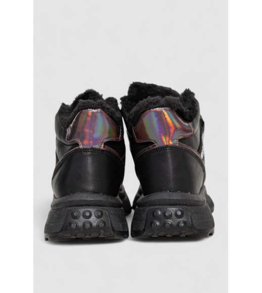Кроссовки женские на меху, цвет черный, 243R118-7