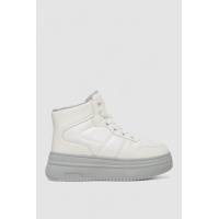 Кроссовки женские зимние на меху, цвет бело-серый, 248RAM015