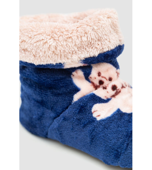Тапочки-сапожки домашние плюшевые, цвет синий, 102R1004-1