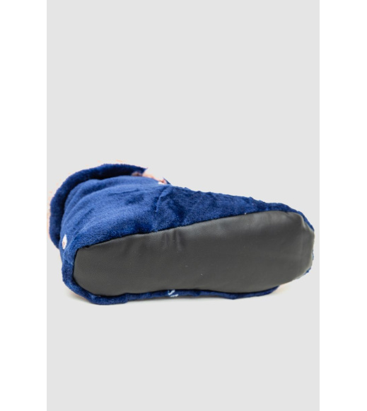 Тапочки-сапожки домашние плюшевые, цвет синий, 102R1004-1