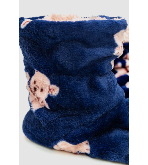 Тапочки-сапожки домашние плюшевые, цвет синий, 102R1004-1
