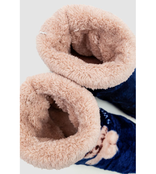 Тапочки-сапожки домашние плюшевые, цвет синий, 102R1004-1