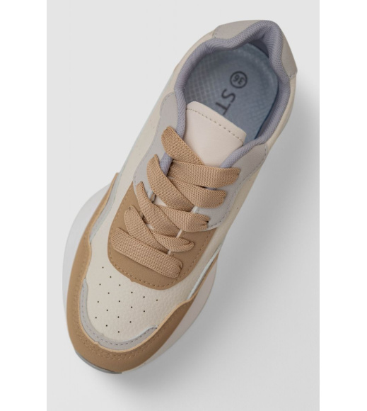 Кроссовки женские, цвет бежево-коричневый, 248RXM40-95