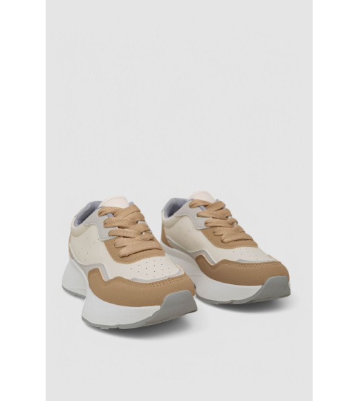 Кроссовки женские, цвет бежево-коричневый, 248RXM40-95