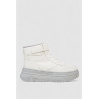 Кроссовки женские зимние на меху, цвет бело-серый, 248RAM04