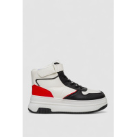 Кроссовки женские зимние на меху, цвет бело-черный, 248RAM04