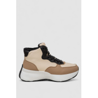 Кроссовки женские зимние на меху, цвет бежево-черный, 248RXM19-93