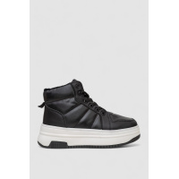 Кроссовки женские зимние на меху, цвет черно-белый, 248RAM013