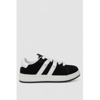 Кроссовки женские замша, цвет черно-белый, 248RJH800-1