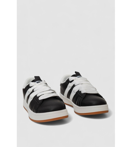 Кроссовки женские кожа, цвет черно-белый, 248RJH900-3