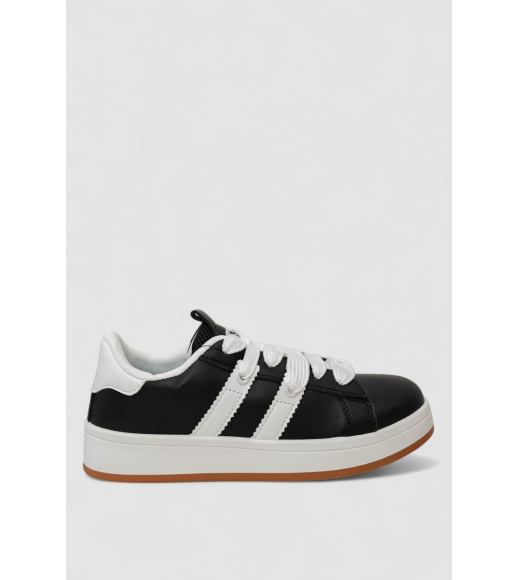 Кроссовки женские кожа, цвет черно-белый, 248RJH900-3