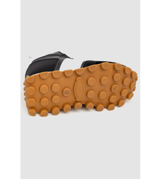 Кроссовки женские с мехом, цвет черно-белый, 243RGM93