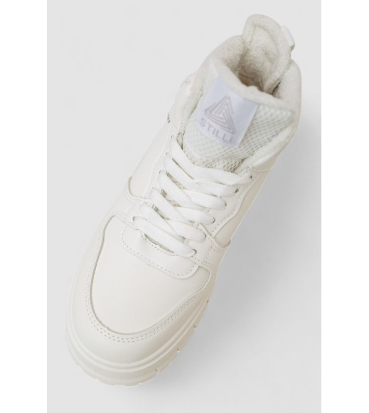 Кроссовки женские на меху, цвет белый, 248RMB09