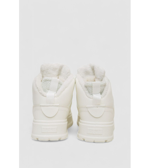 Кроссовки женские на меху, цвет белый, 248RMB09