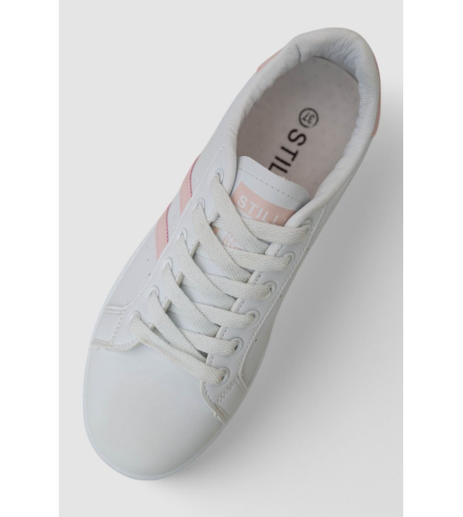 Кеды женские, цвет бело-розовый, 248RR66