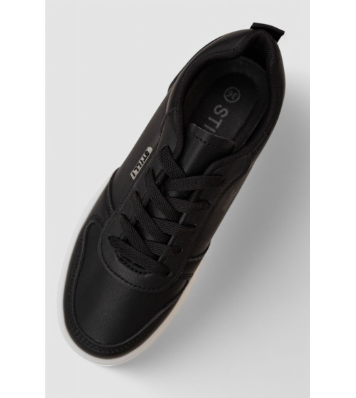 Кроссовки женские демисезонные, цвет черно-белый, 248RBL24