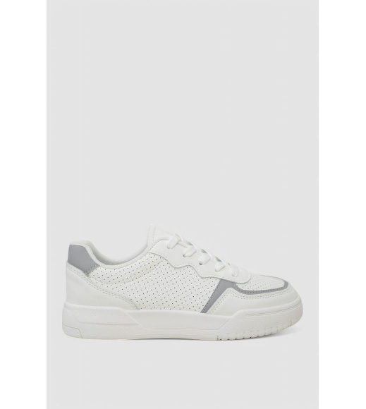 Кеды женские с перфорацией, цвет бело-серый, 248RAD60