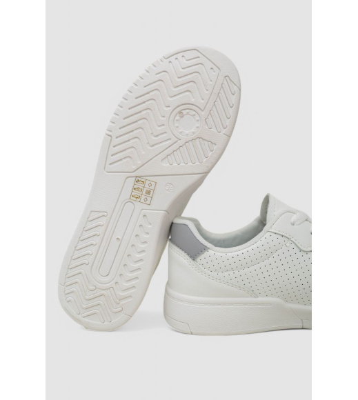 Кеды женские с перфорацией, цвет бело-серый, 248RAD60