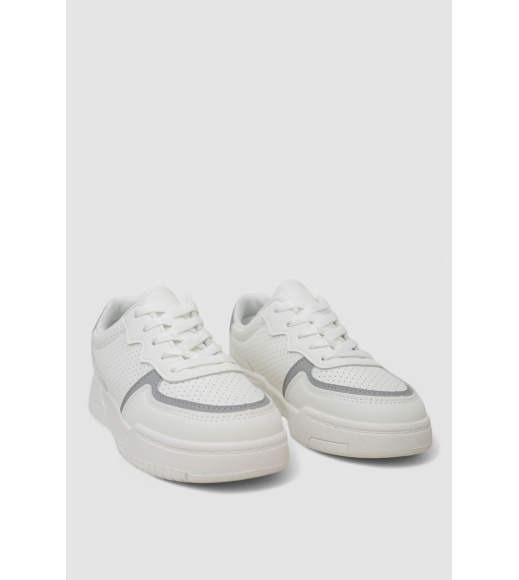 Кеды женские с перфорацией, цвет бело-серый, 248RAD60