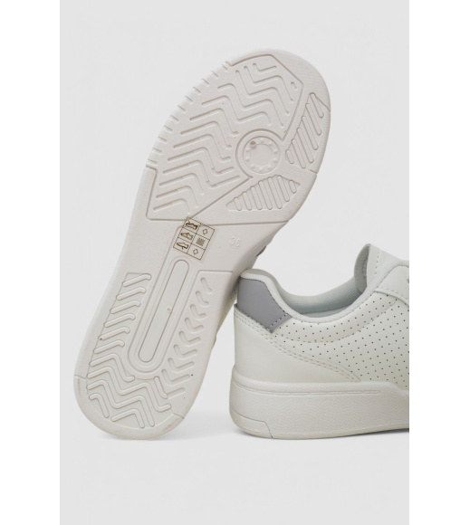 Кеды женские с перфорацией, цвет бело-серый, 248RAD60