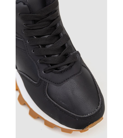 Кроссовки женские на меху, цвет черный, 243RGM92