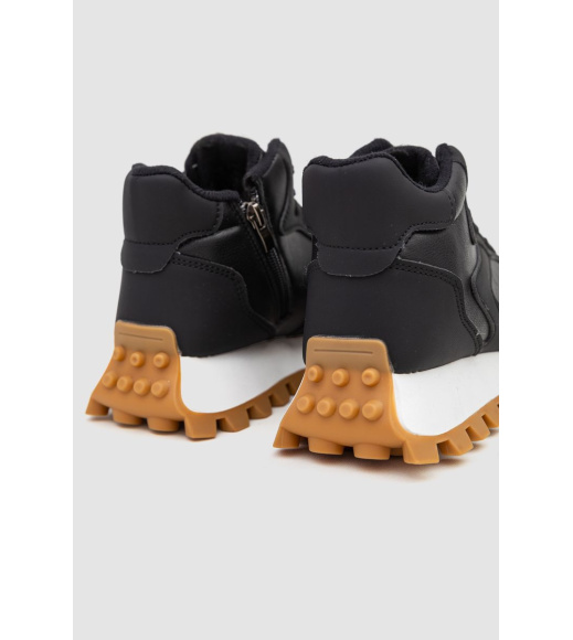 Кроссовки женские на меху, цвет черный, 243RGM92